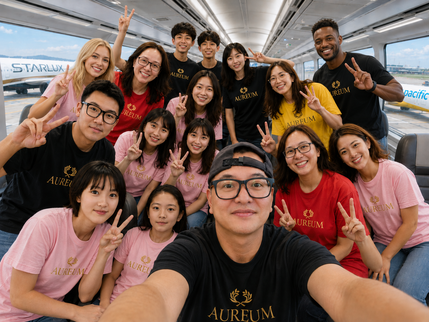 Aureum Global Academy students and team smiling together